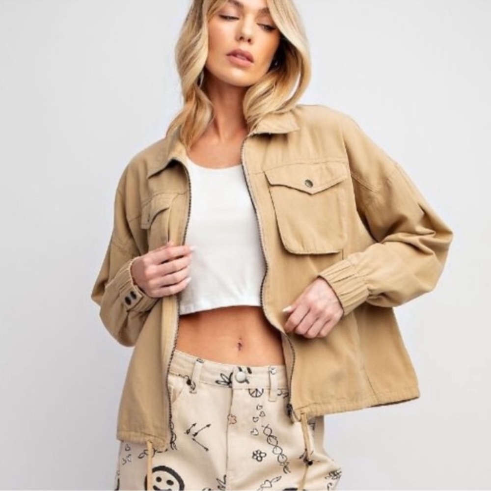 Easel Light Brown Utility Jacket for Women - Picture 4 of 4